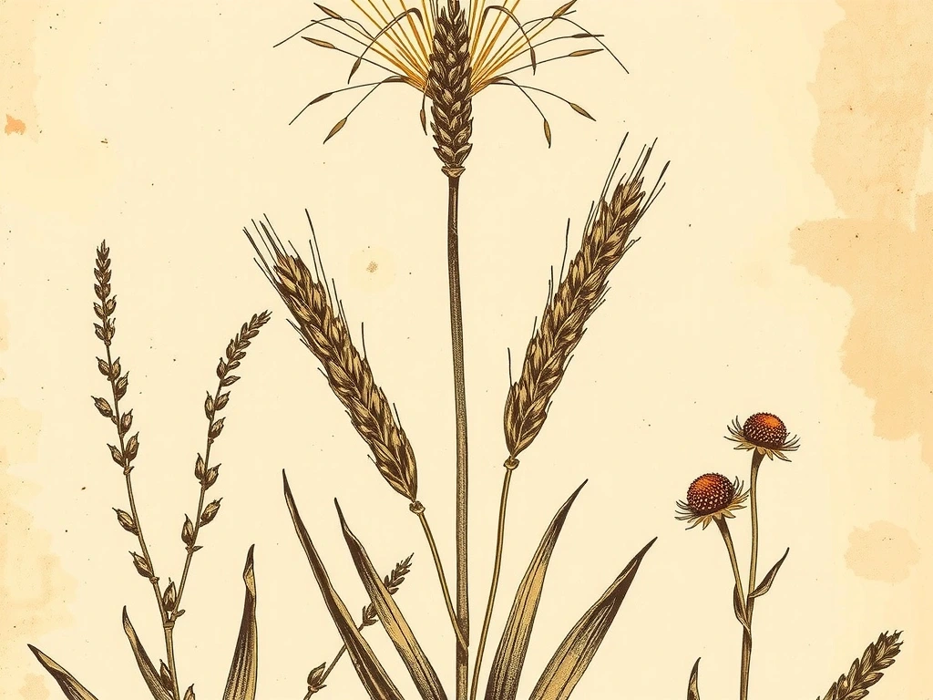Botanički prikaz pšenice i bilja
